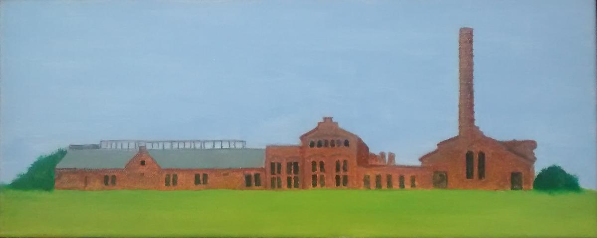 2017 Another abandoned factory - oil painting (Nog een verlaten fabriek - olieverfschilderij) 70 x 30 cm